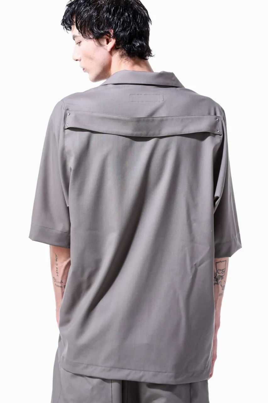 A.F ARTEFACT RESORT SHIRT / TROPICAL WOOL (GREY) - Image 11
