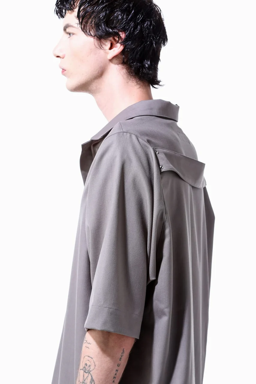 A.F ARTEFACT RESORT SHIRT / TROPICAL WOOL (GREY) - Image 12