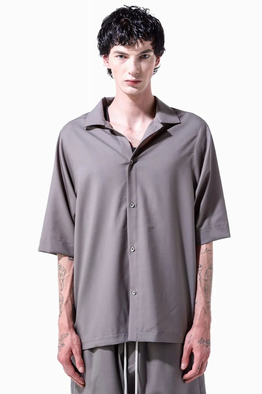 A.F ARTEFACT RESORT SHIRT / TROPICAL WOOL (GREY) - Image 13