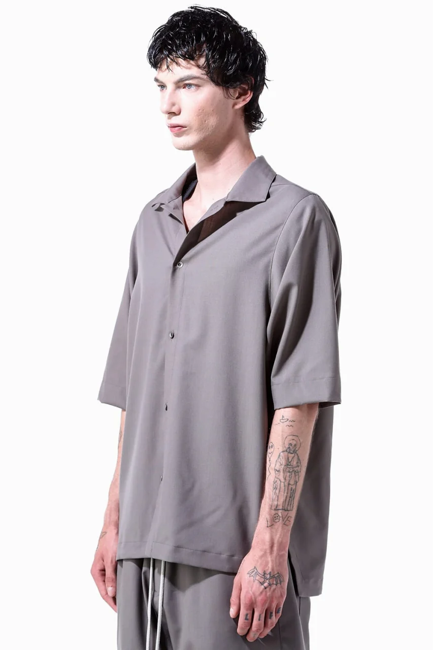 A.F ARTEFACT RESORT SHIRT / TROPICAL WOOL (GREY) - Image 14