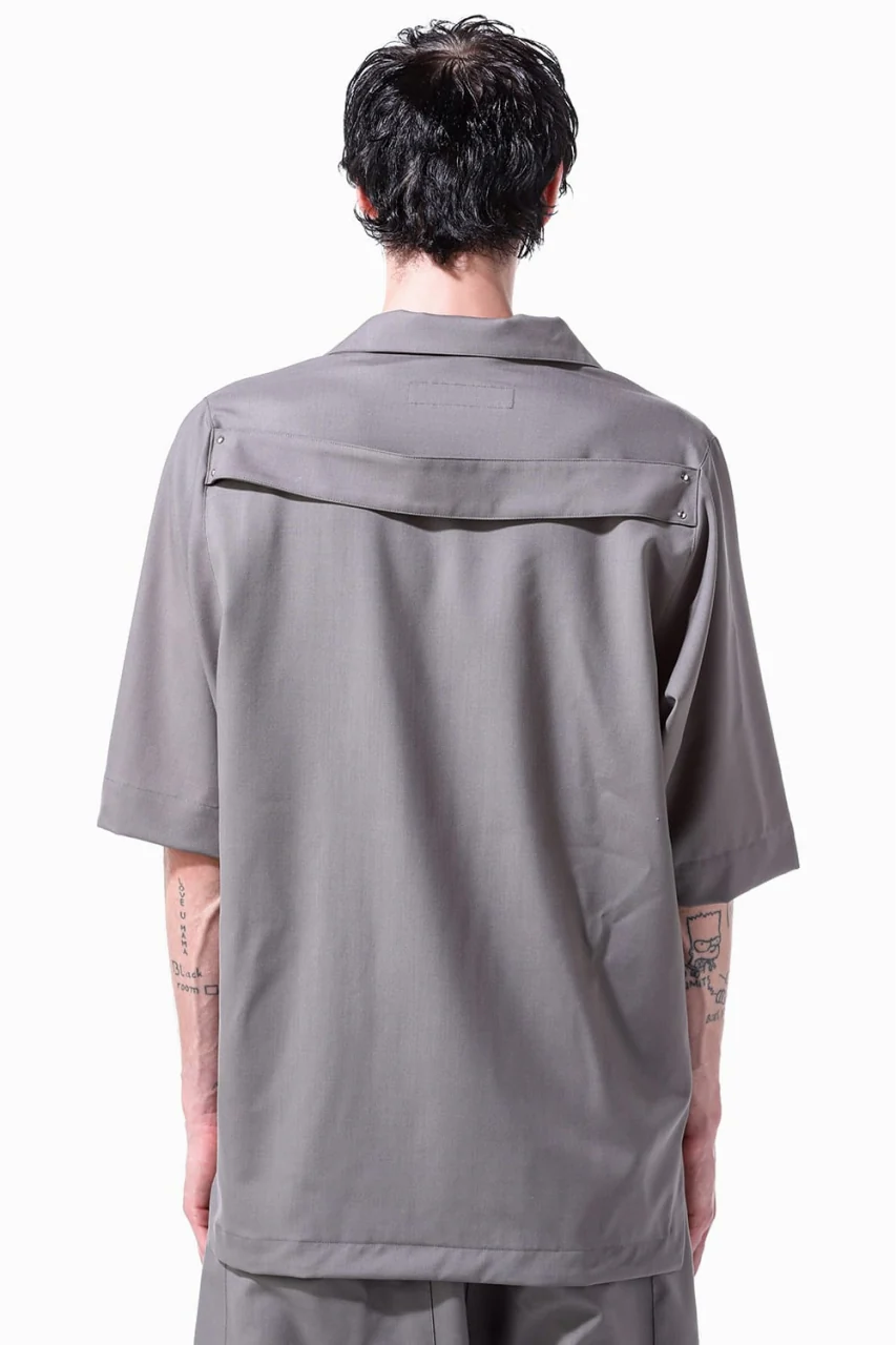 A.F ARTEFACT RESORT SHIRT / TROPICAL WOOL (GREY) - Image 16