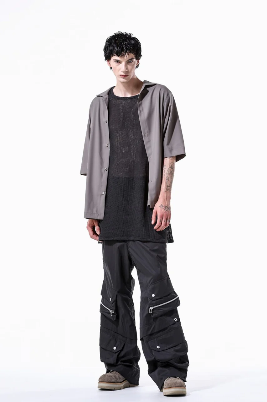 A.F ARTEFACT RESORT SHIRT / TROPICAL WOOL (GREY) - Image 24