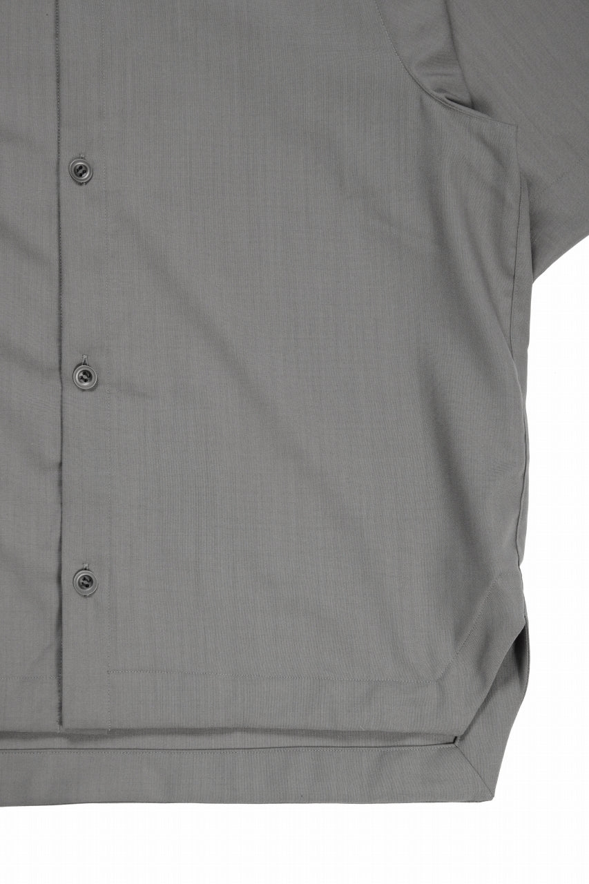 A.F ARTEFACT RESORT SHIRT / TROPICAL WOOL (GREY) - Image 3