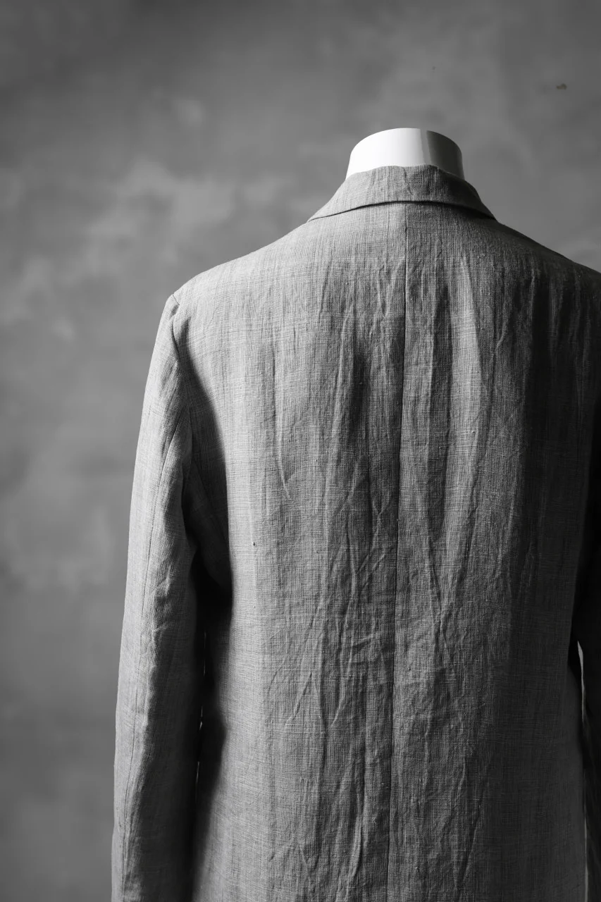 blackcrow 3B linen check jacket / sumi dyed (carbon) - Image 15