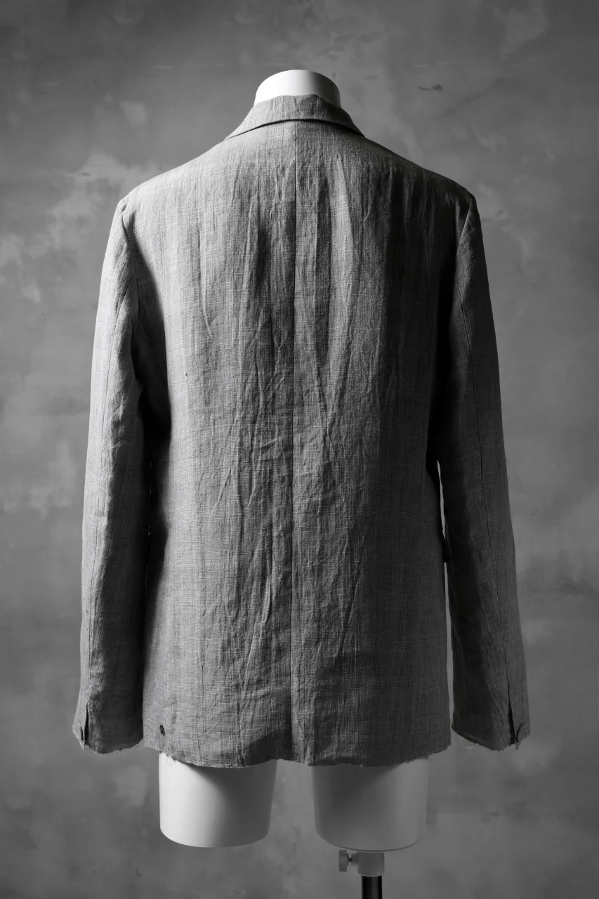 blackcrow 3B linen check jacket / sumi dyed (carbon) - Image 3