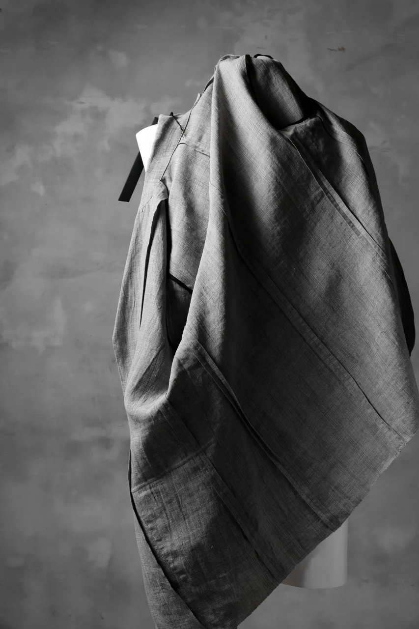 blackcrow 3B linen check jacket / sumi dyed (carbon) - Image 4