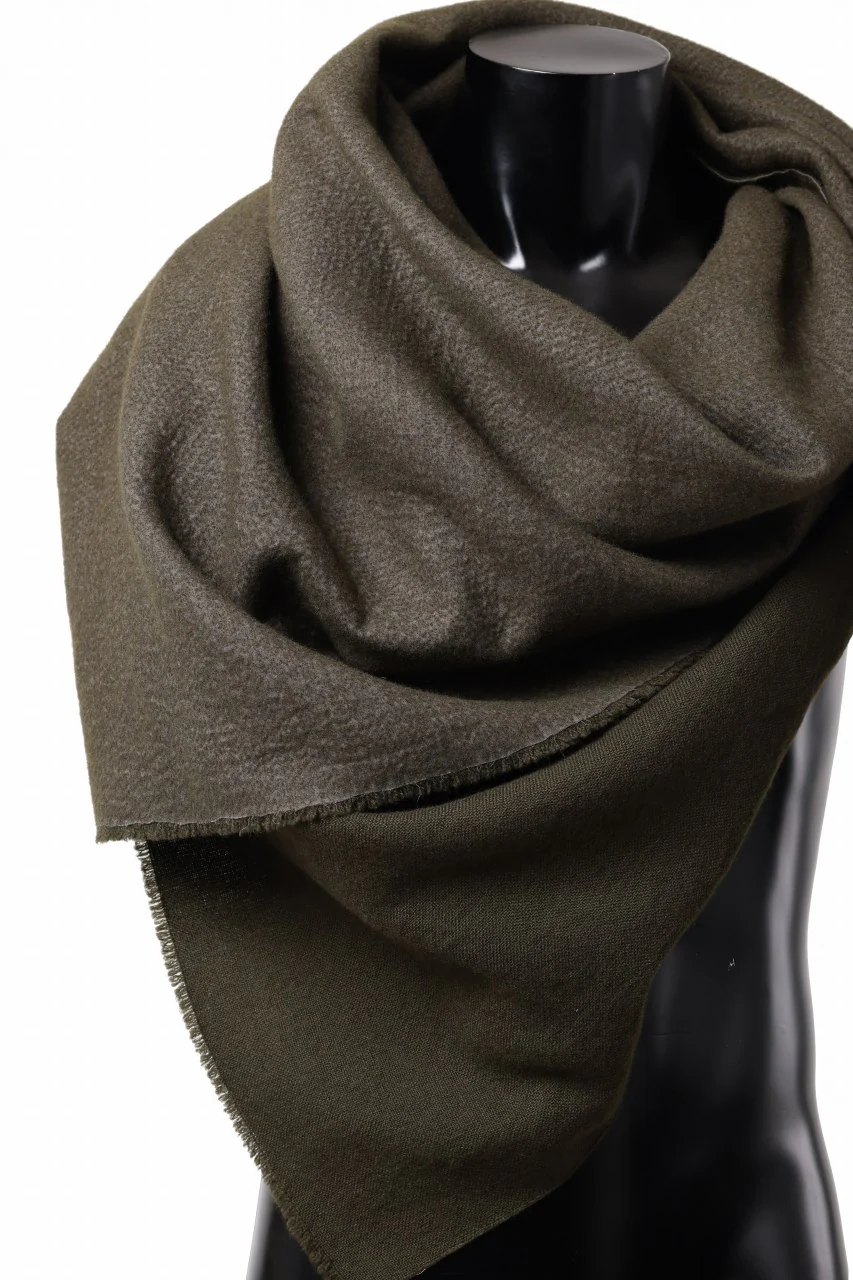 blackcrow needle punch shawl / cashmere x ramie (khaki x grey) - Image 7