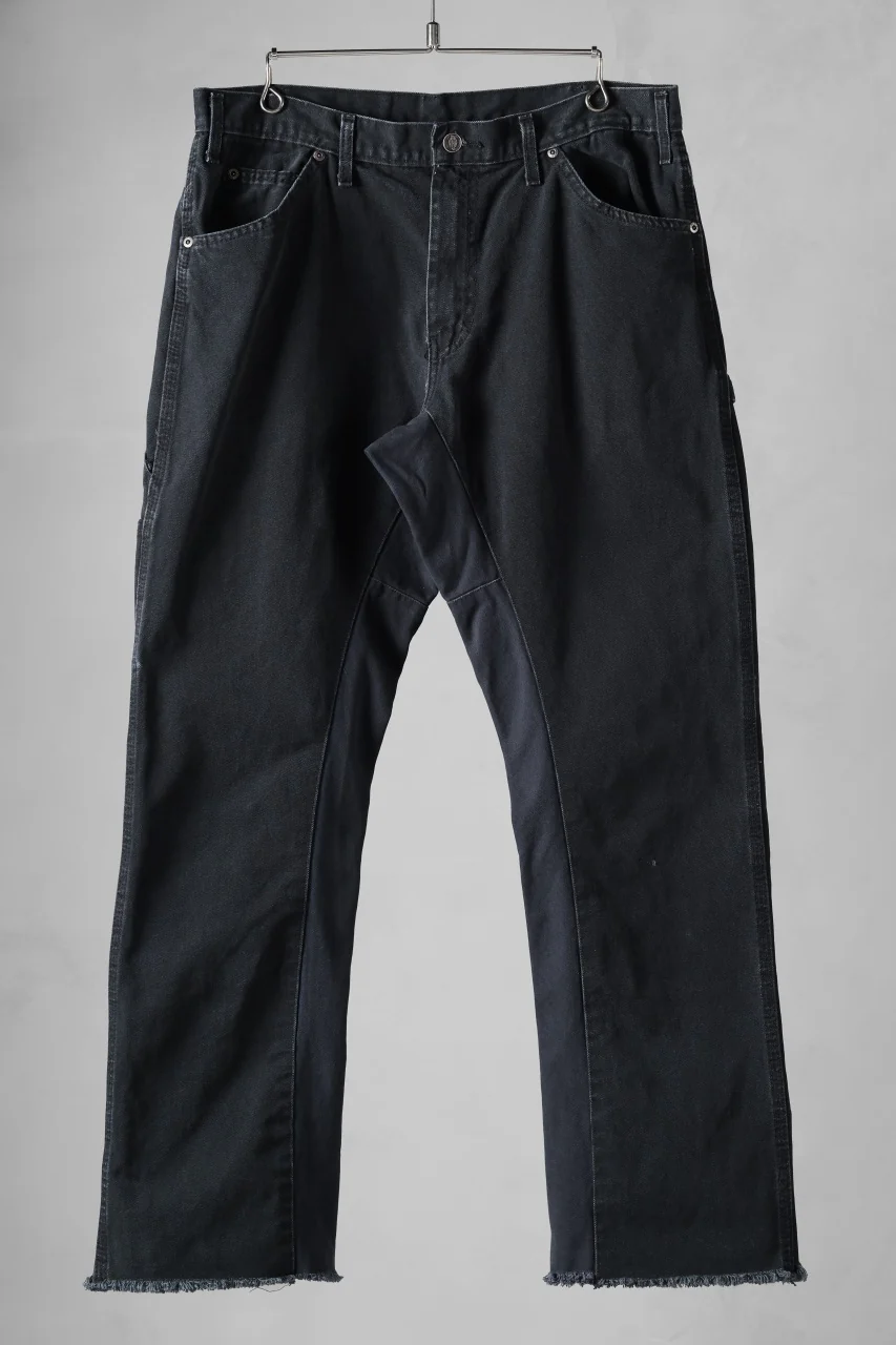 CHANGES x LOOM exclusive REMAKE REGULAR FIT CARPENTER PANTS / VINTAGE DUCK FABRIC (STONE WASHED) (BLACK #E) - Image 3