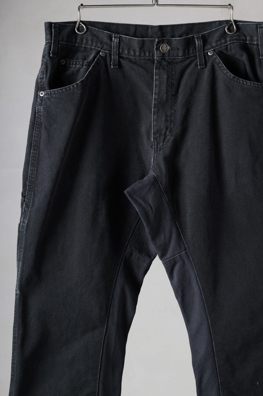 CHANGES x LOOM exclusive REMAKE REGULAR FIT CARPENTER PANTS / VINTAGE DUCK FABRIC (STONE WASHED) (BLACK #E) - Image 4