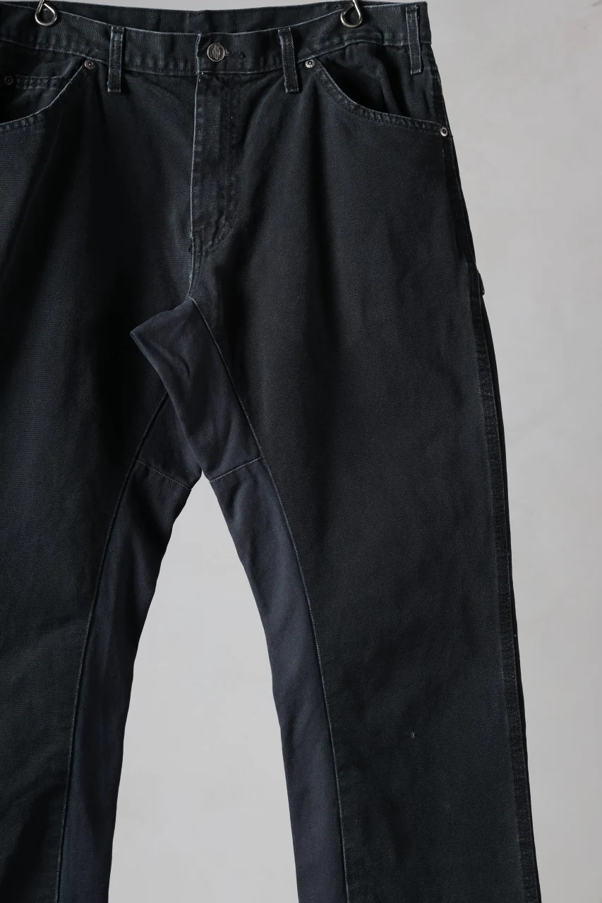 CHANGES x LOOM exclusive REMAKE REGULAR FIT CARPENTER PANTS / VINTAGE DUCK FABRIC (STONE WASHED) (BLACK #E) - Image 5