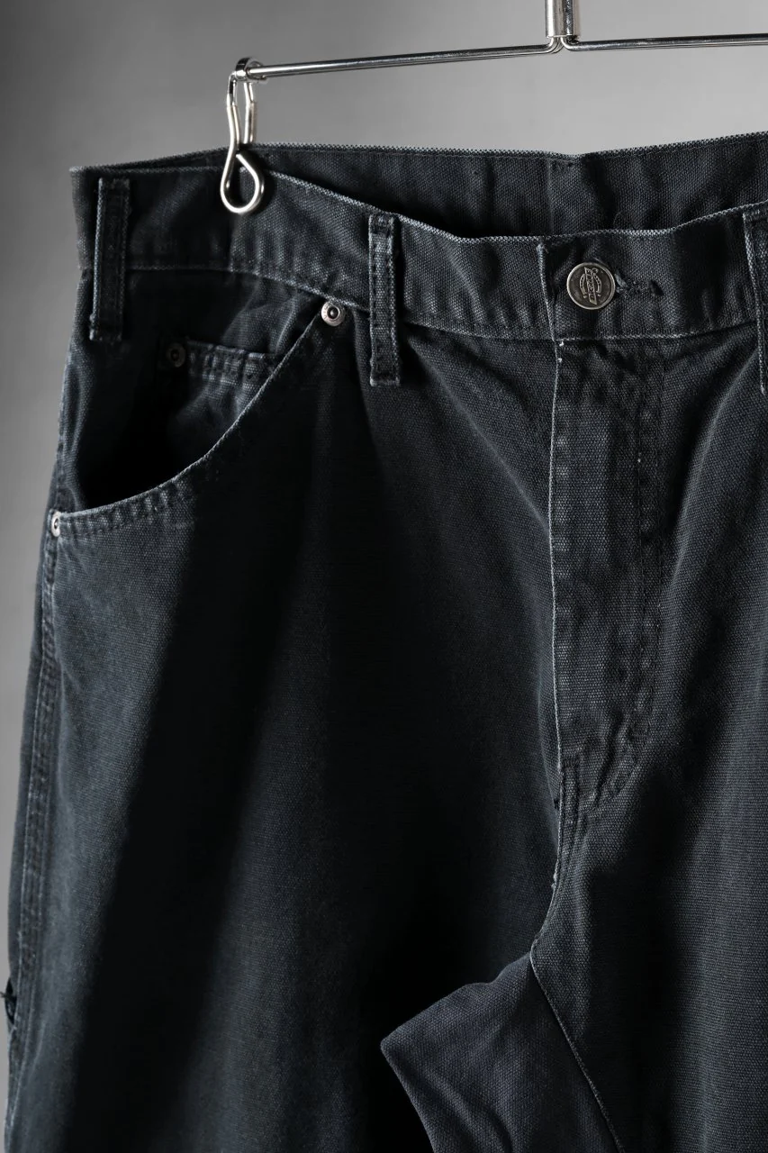 CHANGES x LOOM exclusive REMAKE REGULAR FIT CARPENTER PANTS / VINTAGE DUCK FABRIC (STONE WASHED) (BLACK #E) - Image 8