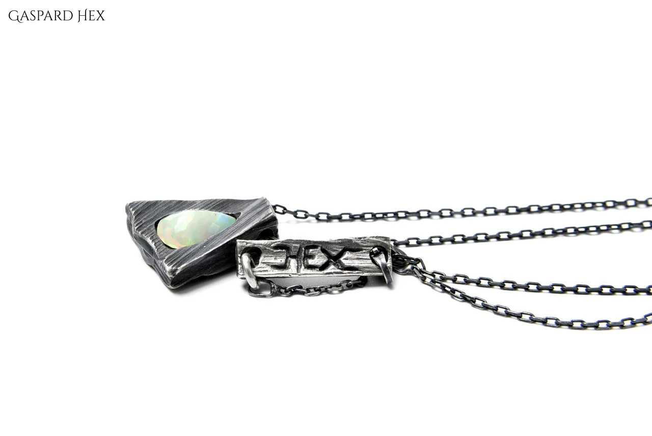 GASPARD HEX Faceted Opal Pendant Drop Shape - Image 22