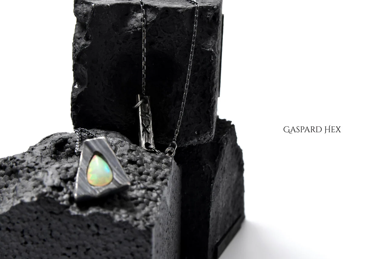 GASPARD HEX Faceted Opal Pendant Drop Shape - Image 23