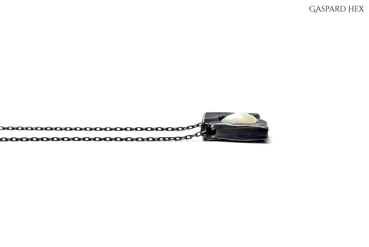 GASPARD HEX Faceted Opal Pendant Drop Shape - Image 25