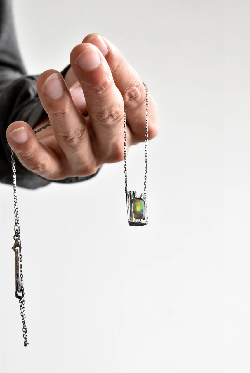 GASPARD HEX Faceted Opal Pendant Rectangle Shape - Image 20