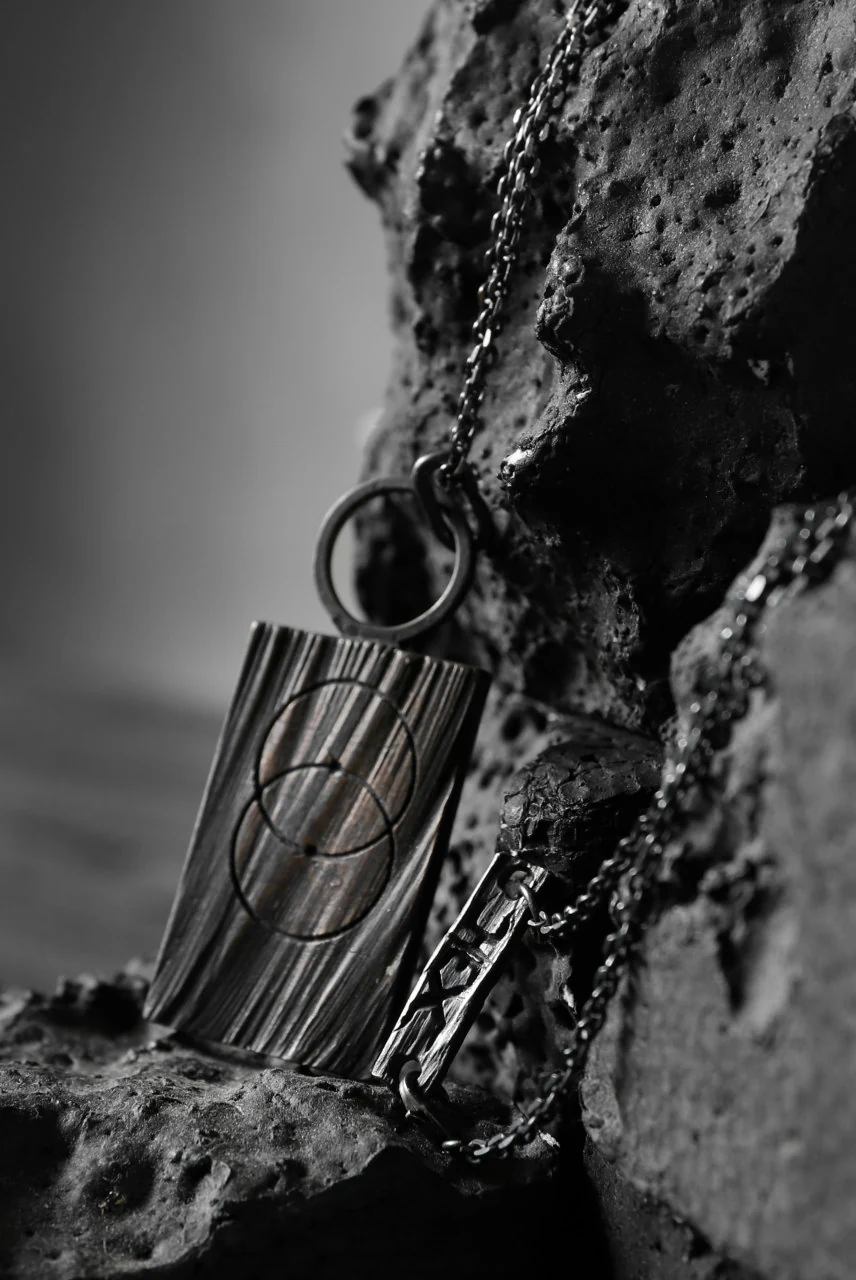 GASPARD HEX Glyphic Pendant oxidized bronze / 60cm chain - Image 5