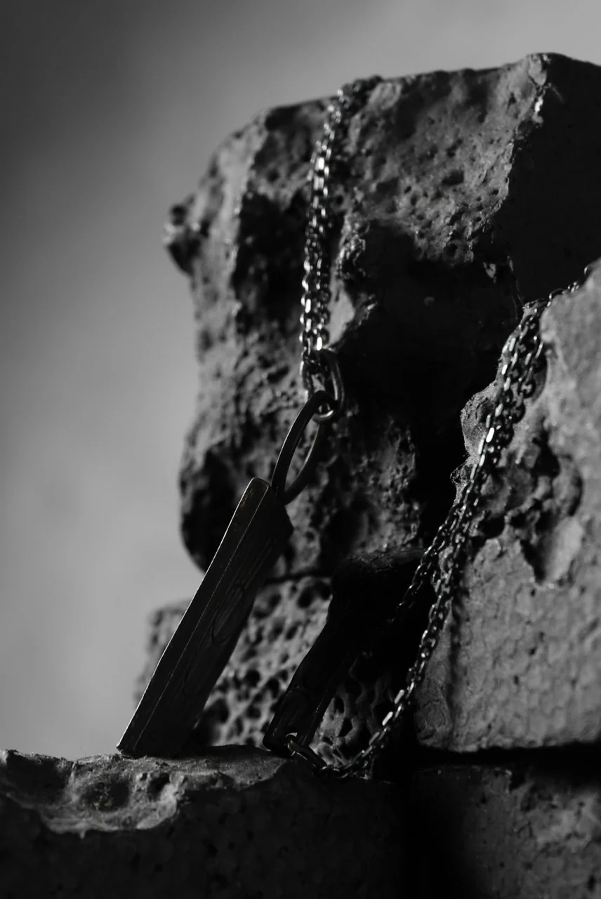 GASPARD HEX Glyphic Pendant oxidized bronze / 60cm chain - Image 6