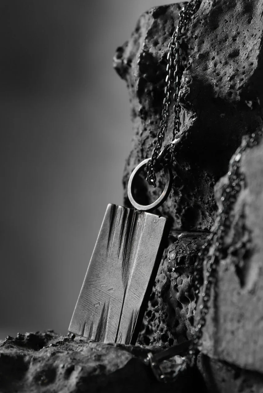 GASPARD HEX Glyphic Pendant oxidized bronze / 60cm chain - Image 7