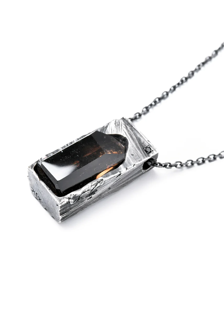 GASPARD HEX Quartz Inclusion Pendant XL with Black Diamond - Image 4