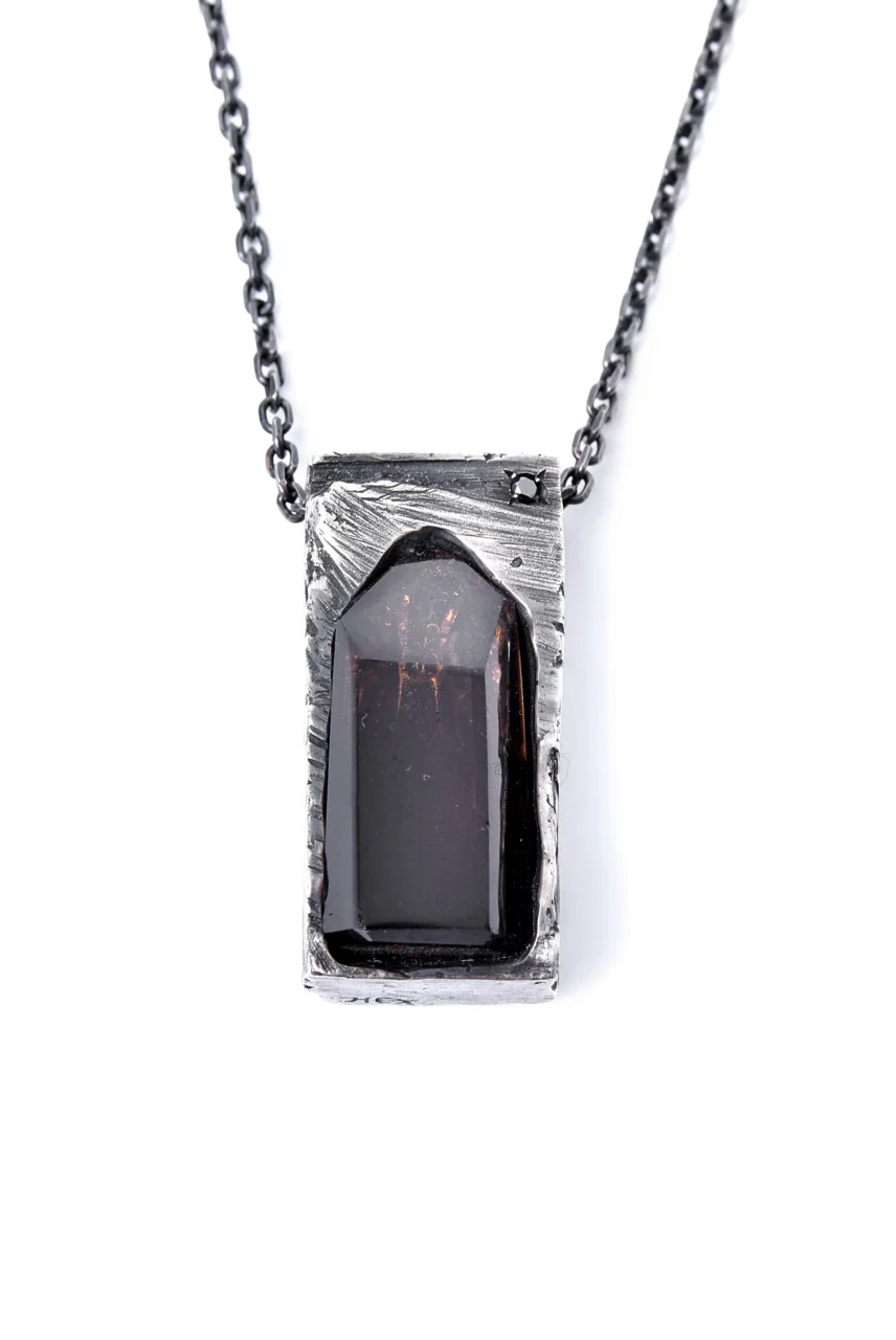 GASPARD HEX Quartz Inclusion Pendant XL with Black Diamond - Image 7