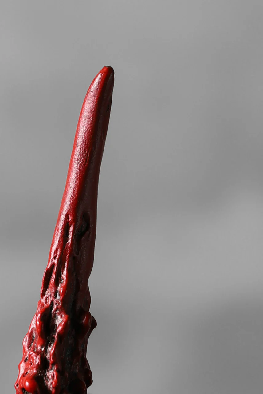 GASPARD HEX Small Horn bronze with red coating / 60cm chain - Image 7