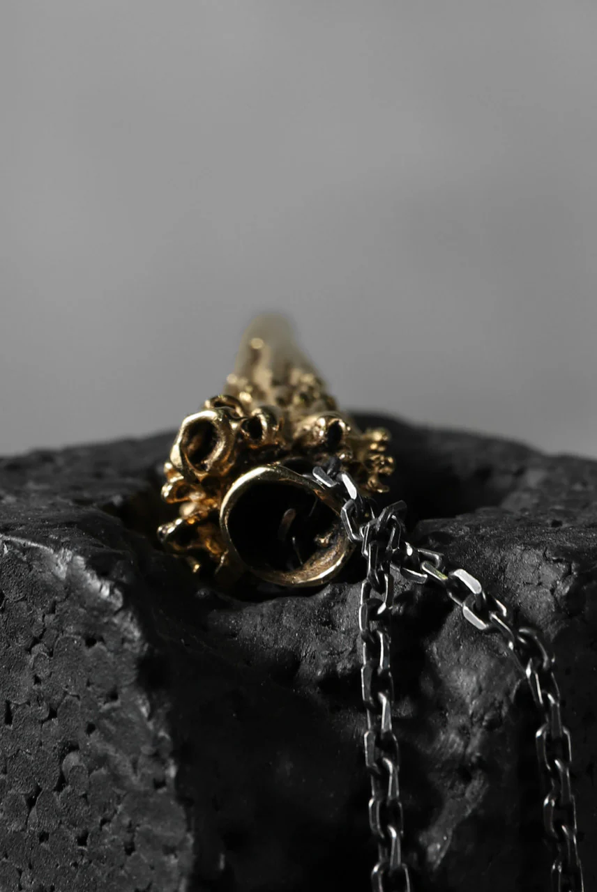 GASPARD HEX Small Horn gold plated bronze / 70cm chain - Image 13