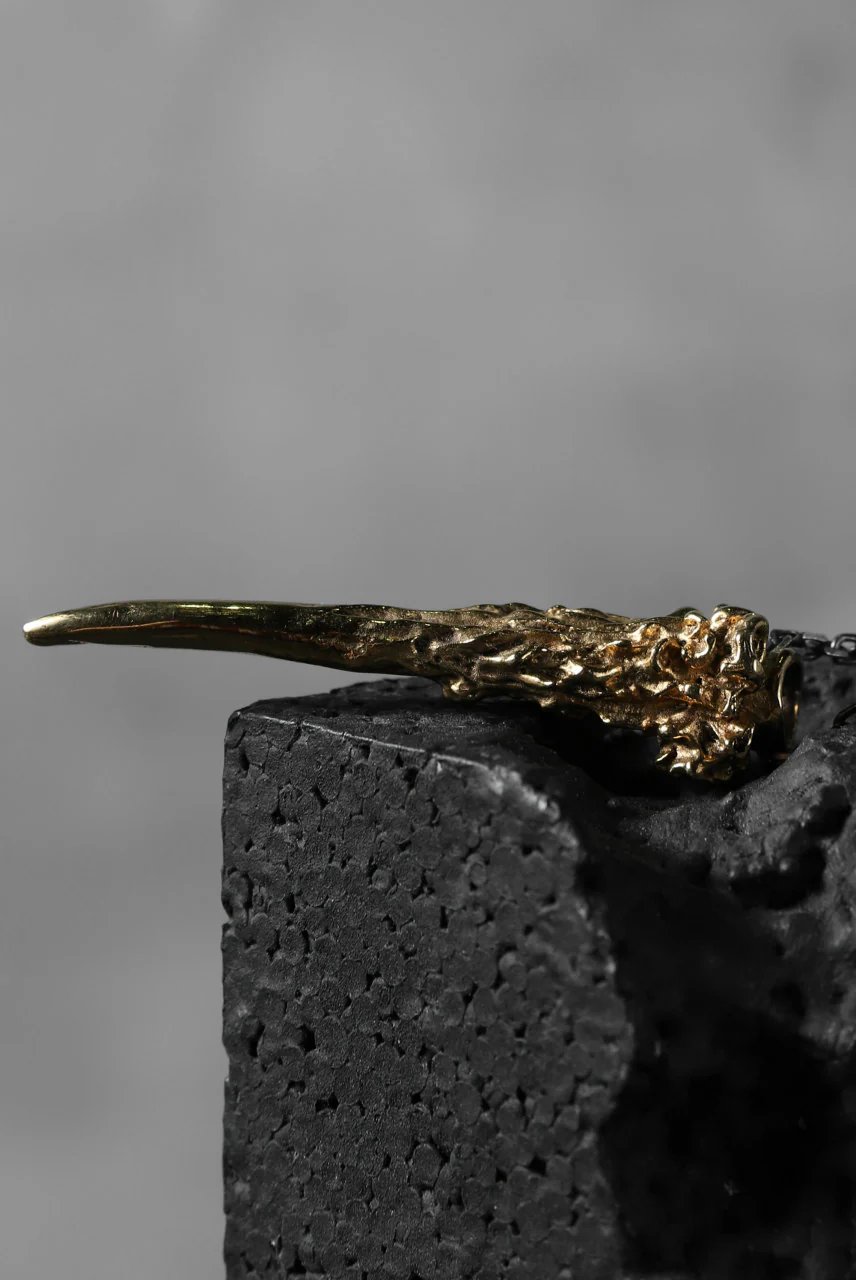 GASPARD HEX Small Horn gold plated bronze / 70cm chain - Image 14