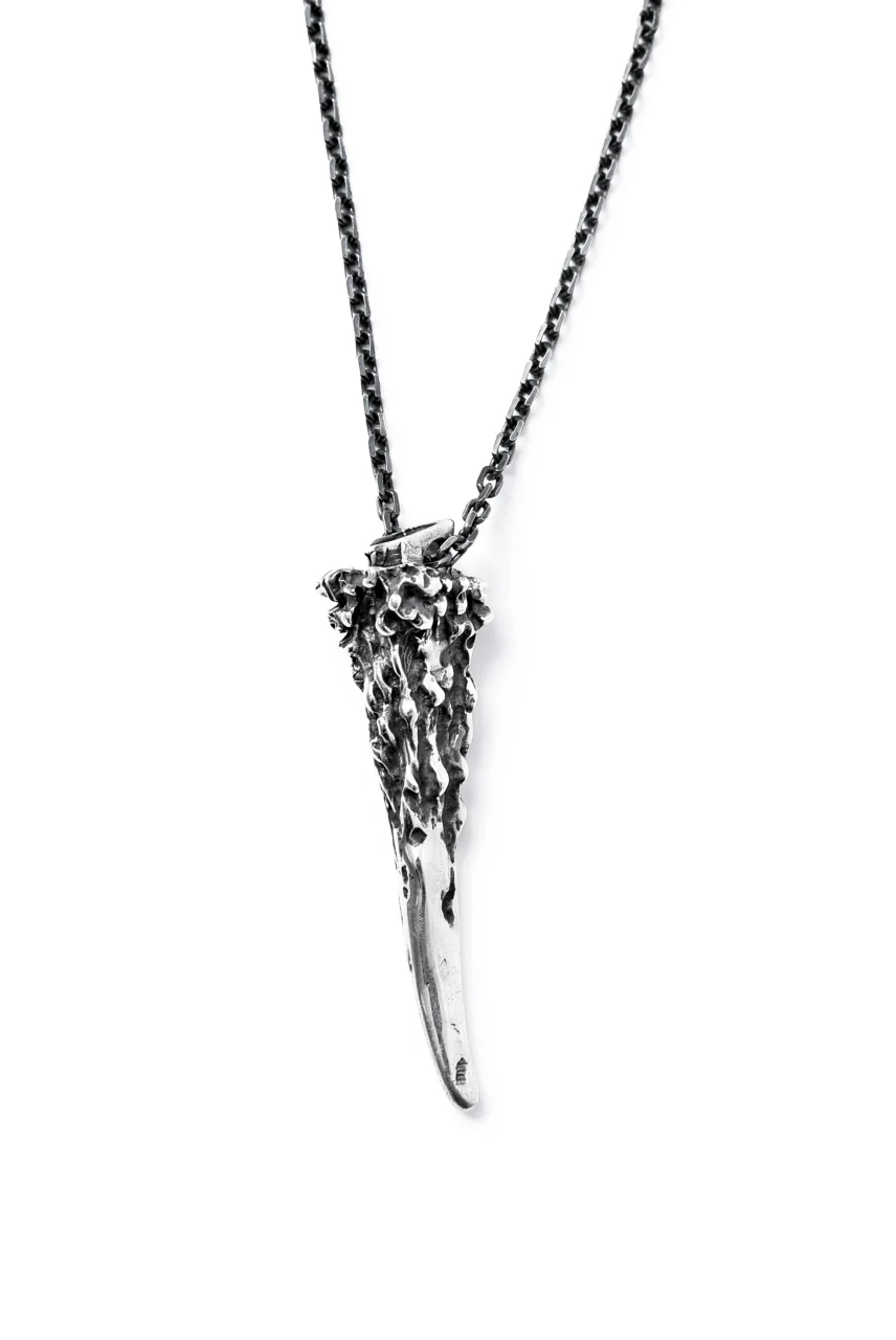 GASPARD HEX Small Horn Silver 80cm chain - Image 3
