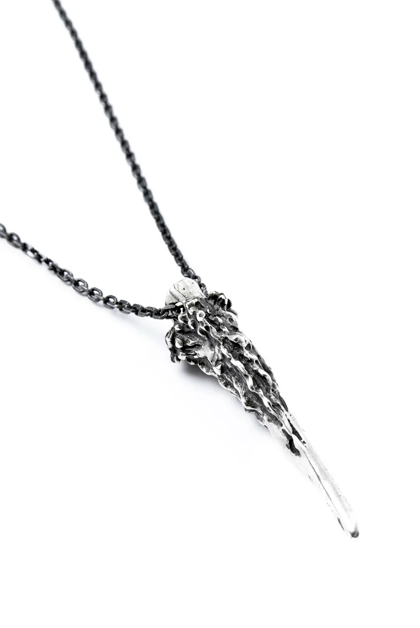 GASPARD HEX Small Horn Silver 80cm chain - Image 5