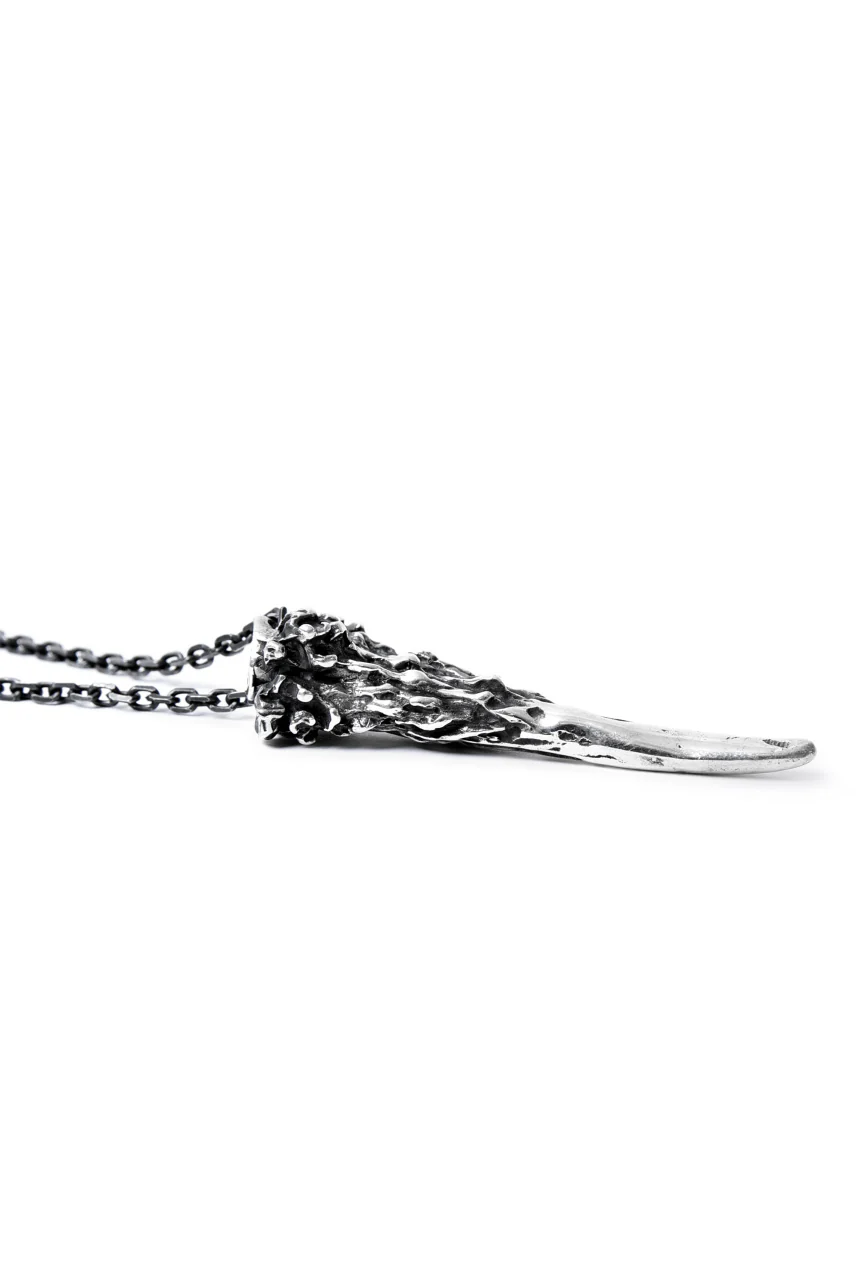 GASPARD HEX Small Horn Silver 80cm chain - Image 9