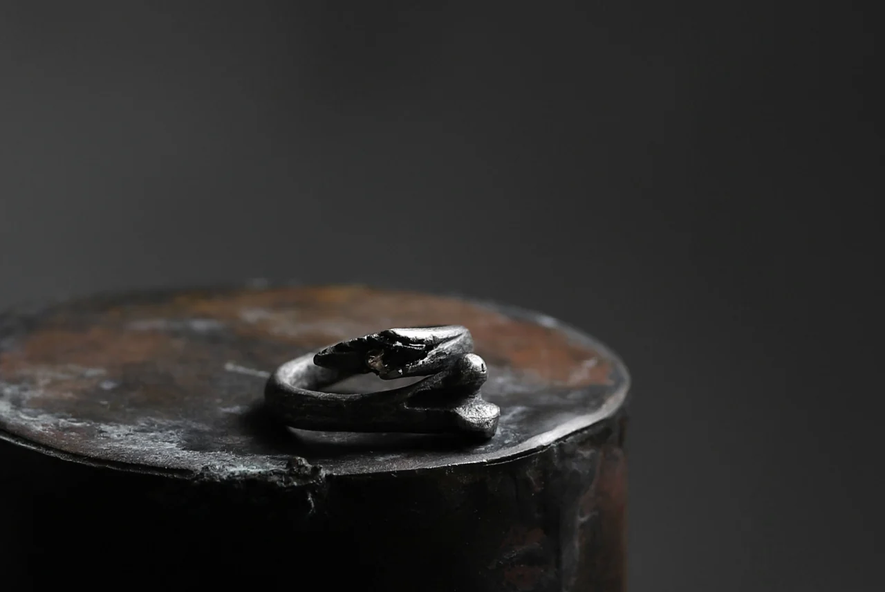 Holzpuppe exclusive Bone ring with Smoke Quartz - Image 21