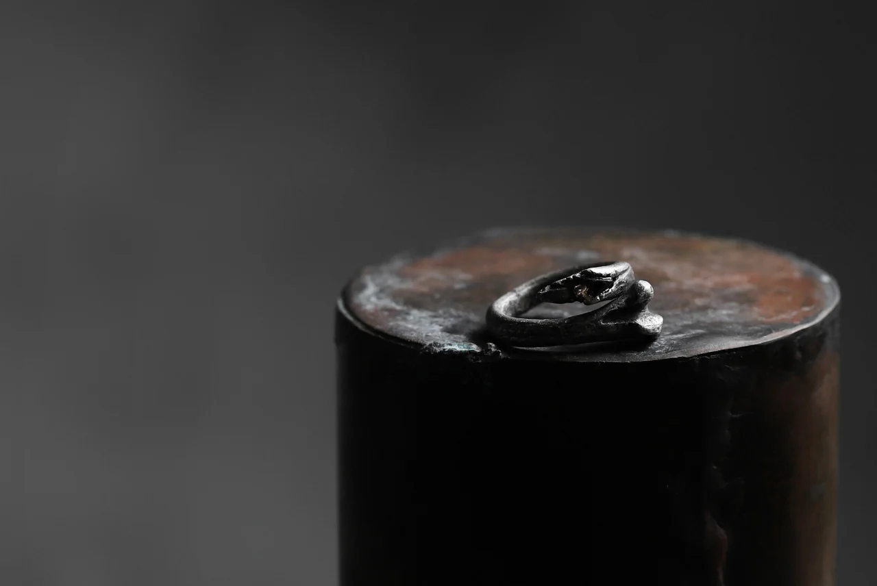 Holzpuppe exclusive Bone ring with Smoke Quartz - Image 23