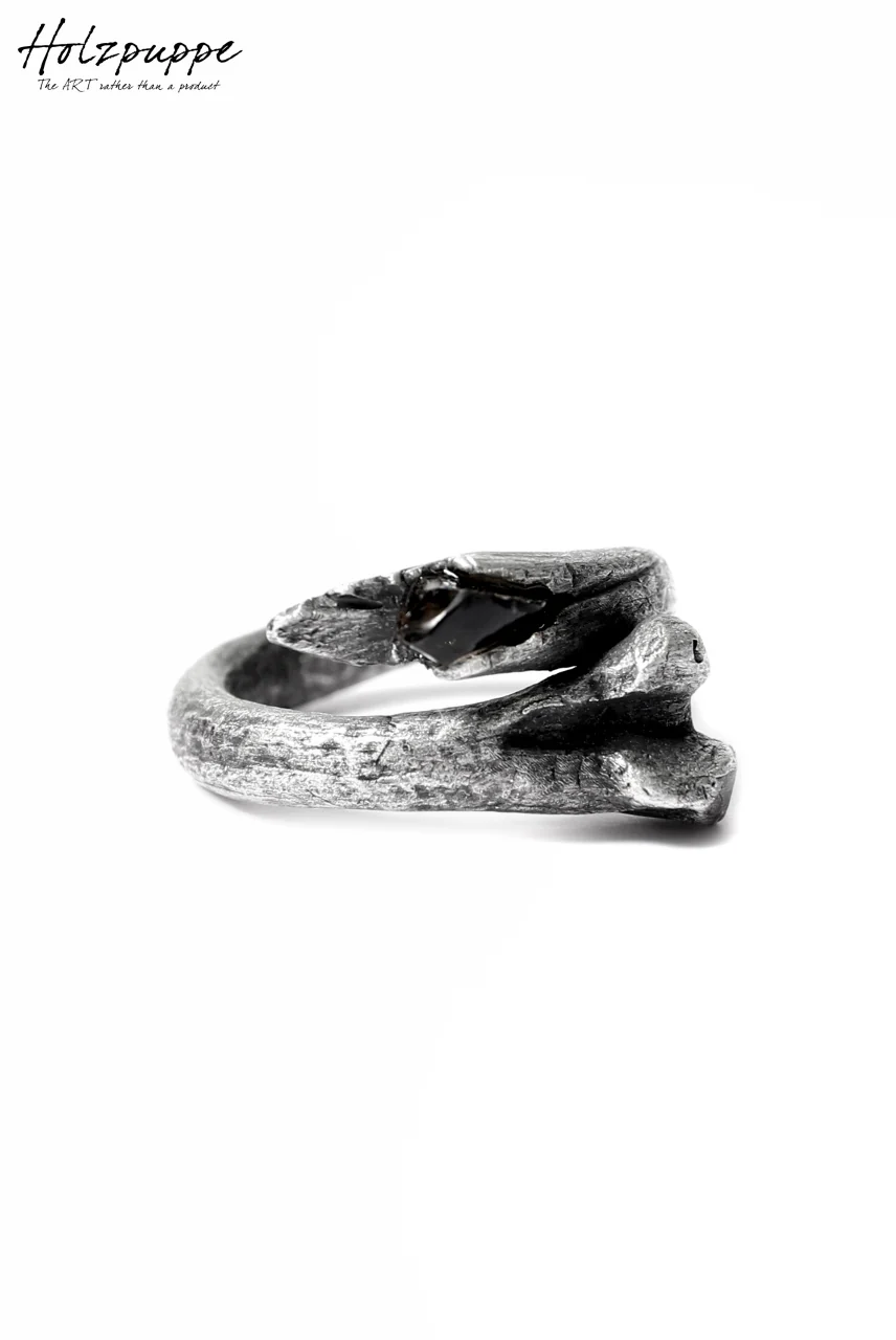 Holzpuppe exclusive Bone ring with Smoke Quartz - Image 4