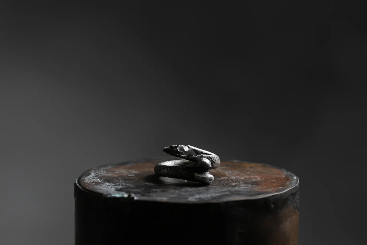 Holzpuppe exclusive Bone ring with White Quartz - Image 16