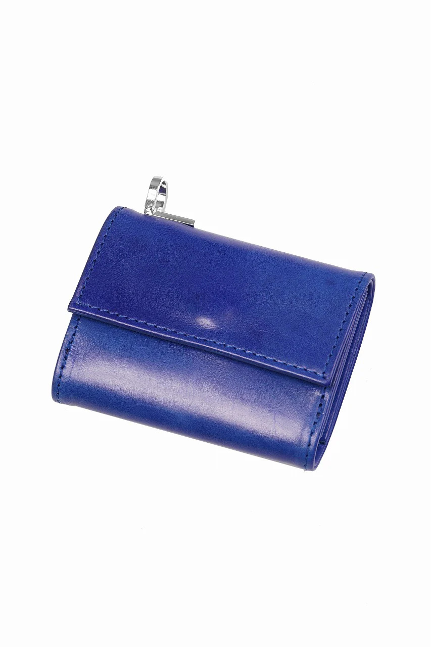 ISAMU KATAYAMA BACKLASH "Vitello Lucido" TINY WALLET / GUIDI CALF WHITE TANNING (BRILLIANT BLUE) - Image 3