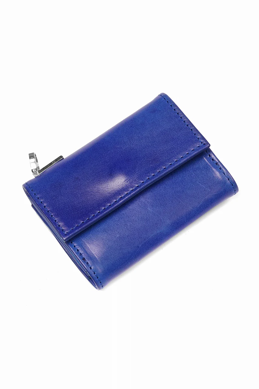 ISAMU KATAYAMA BACKLASH "Vitello Lucido" TINY WALLET / GUIDI CALF WHITE TANNING (BRILLIANT BLUE) - Image 4