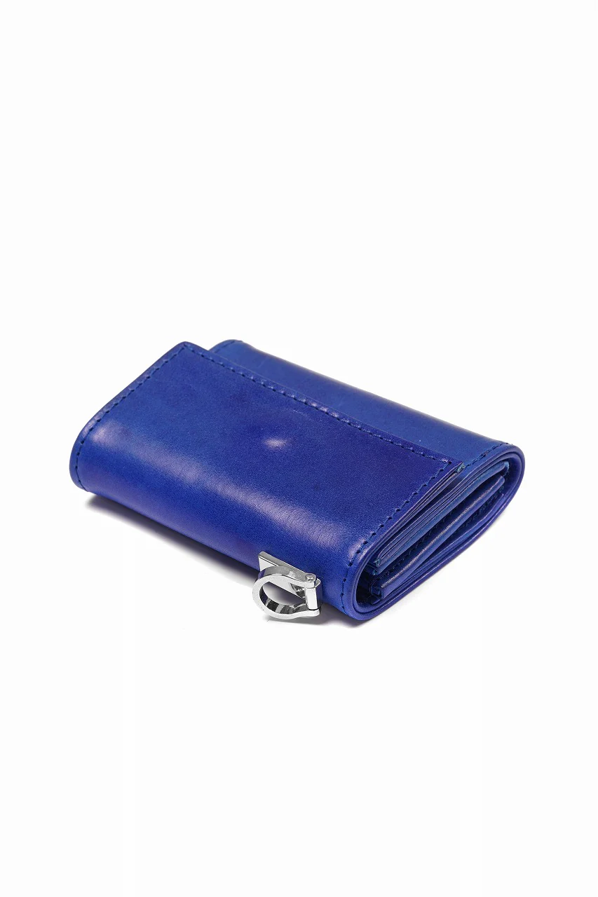 ISAMU KATAYAMA BACKLASH "Vitello Lucido" TINY WALLET / GUIDI CALF WHITE TANNING (BRILLIANT BLUE) - Image 5