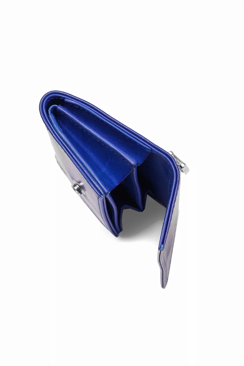 ISAMU KATAYAMA BACKLASH "Vitello Lucido" TINY WALLET / GUIDI CALF WHITE TANNING (BRILLIANT BLUE) - Image 7