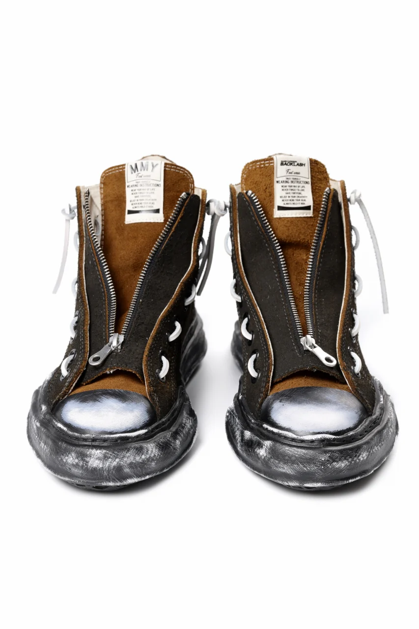 ISAMU KATAYAMA BACKLASH xx Maison MIHARA YASUHIRO “PETERSON” OG SOLE STEER SUEDE GARMENT-DYED HIGH-TOP SNEAKER (BLACK) - Image 16