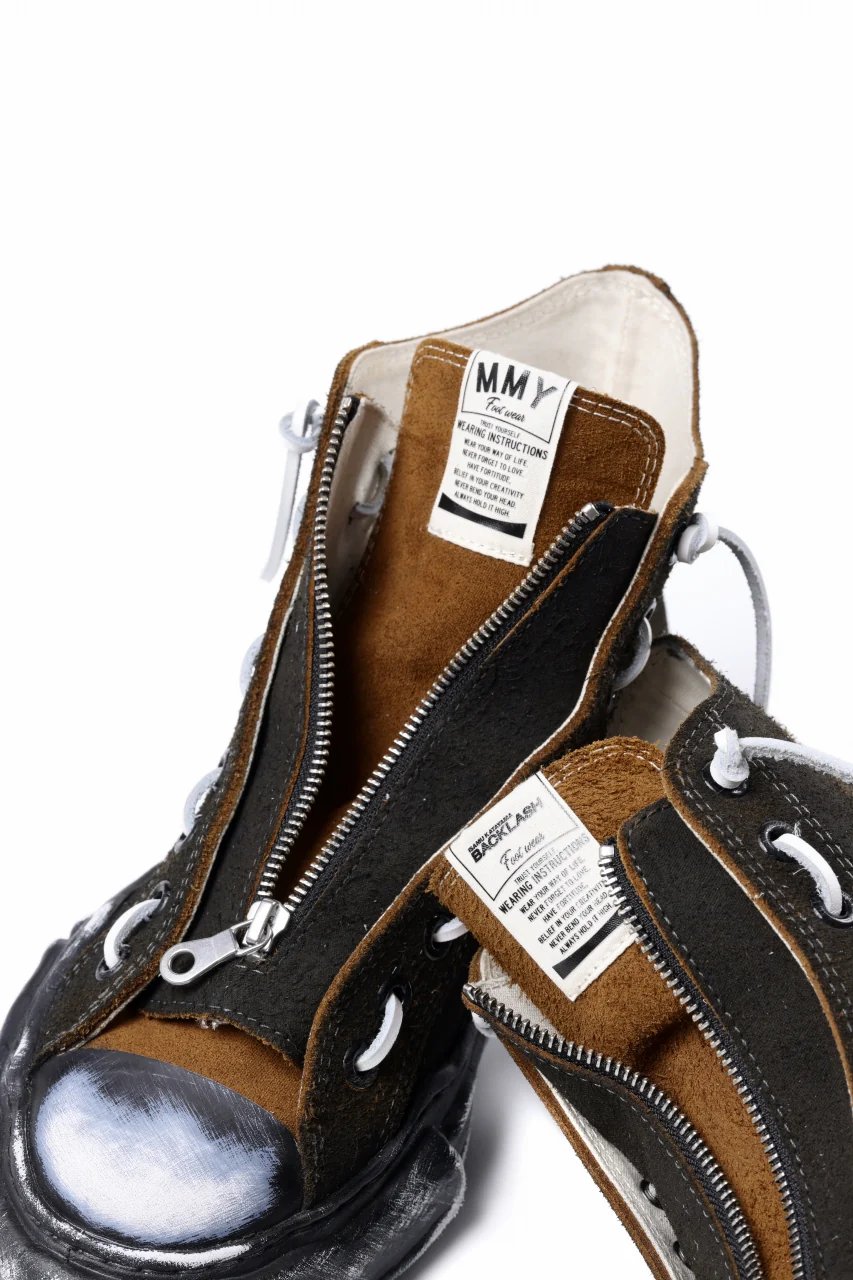 ISAMU KATAYAMA BACKLASH xx Maison MIHARA YASUHIRO “PETERSON” OG SOLE STEER SUEDE GARMENT-DYED HIGH-TOP SNEAKER (BLACK) - Image 17