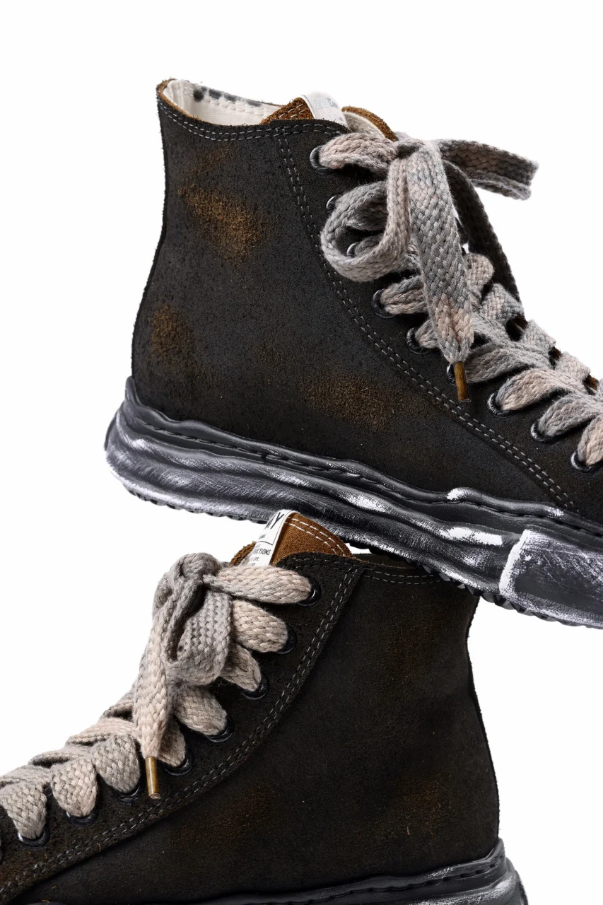 ISAMU KATAYAMA BACKLASH xx Maison MIHARA YASUHIRO “PETERSON” OG SOLE STEER SUEDE GARMENT-DYED HIGH-TOP SNEAKER (BLACK) - Image 20