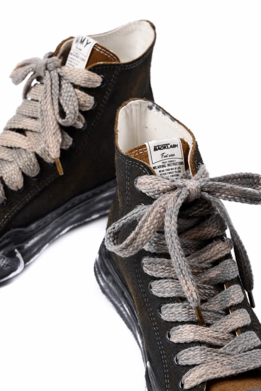 ISAMU KATAYAMA BACKLASH xx Maison MIHARA YASUHIRO “PETERSON” OG SOLE STEER SUEDE GARMENT-DYED HIGH-TOP SNEAKER (BLACK) - Image 23