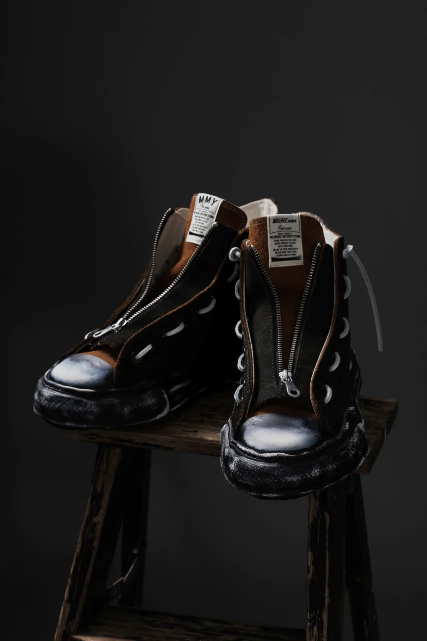ISAMU KATAYAMA BACKLASH xx Maison MIHARA YASUHIRO “PETERSON” OG SOLE STEER SUEDE GARMENT-DYED HIGH-TOP SNEAKER (BLACK) - Image 26