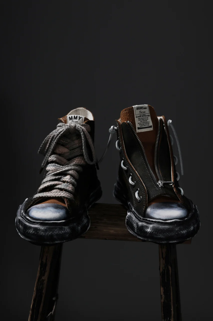 ISAMU KATAYAMA BACKLASH xx Maison MIHARA YASUHIRO “PETERSON” OG SOLE STEER SUEDE GARMENT-DYED HIGH-TOP SNEAKER (BLACK) - Image 30