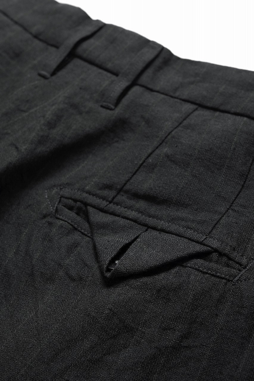 KLASICA "GOSSE" BALLOON TUCKED TROUSERS / OBSCURE STRIPED 3/3 MINI HBT (MID NIGHT) - Image 8