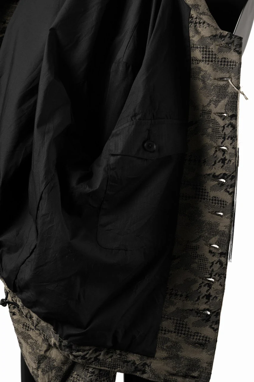 KLASICA "IRWELL" CURVED ARM BUTTON BLOUSON / BACK JACQUARD HOUND TOOTH CAMO (FOREST) - Image 10