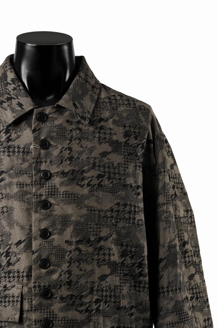 KLASICA "IRWELL" CURVED ARM BUTTON BLOUSON / BACK JACQUARD HOUND TOOTH CAMO (FOREST) - Image 6