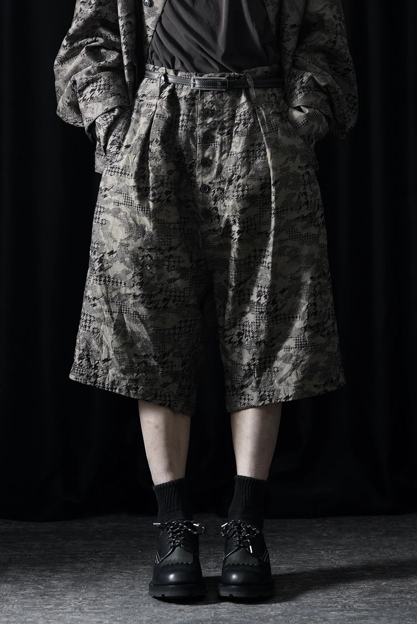 KLASICA "SABRON 66" RE CONSTRUCTED MID PANTS / BACK JACQUARD HOUND TOOTH CAMO (FOREST) - Image 3