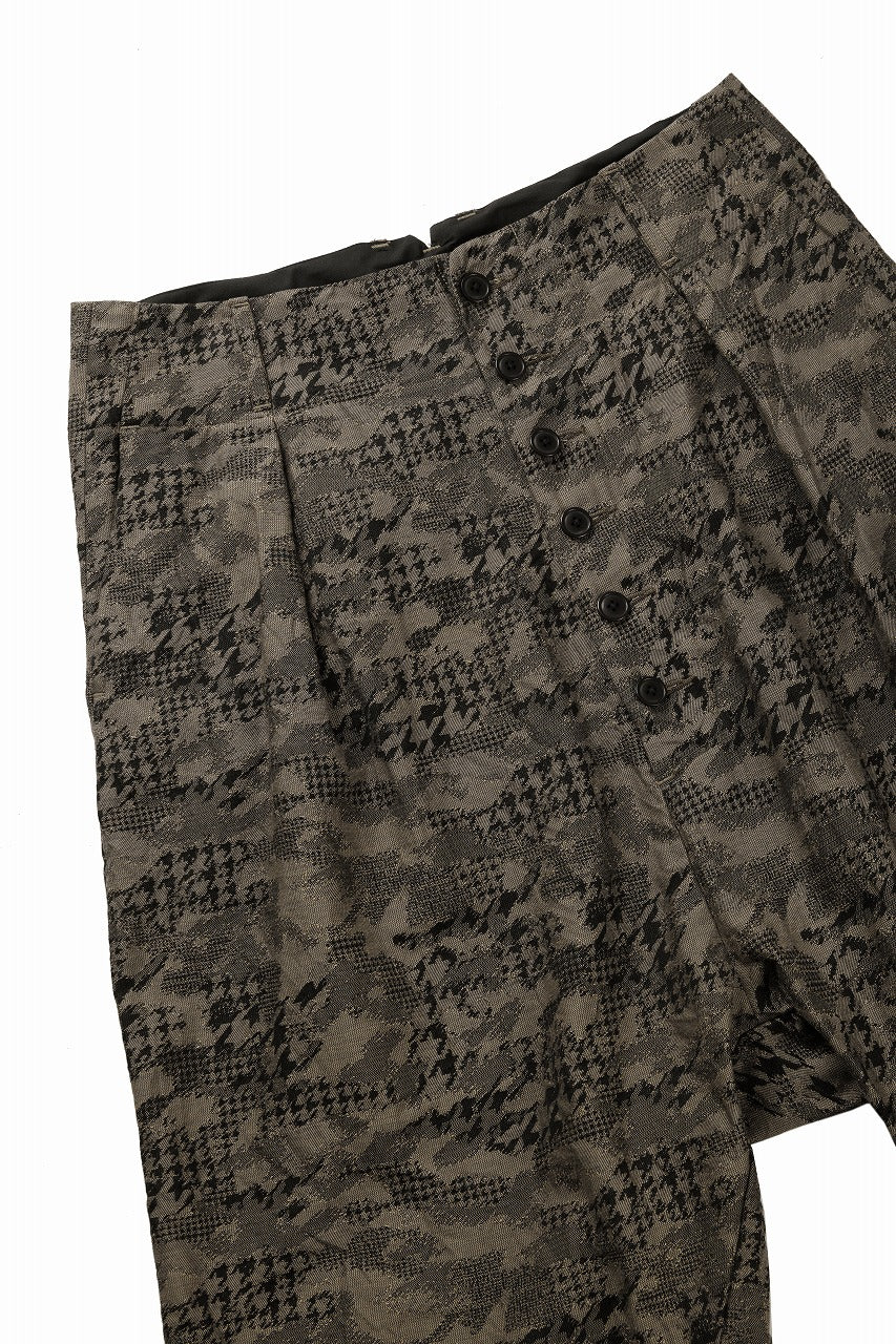 KLASICA "SABRON 66" RE CONSTRUCTED MID PANTS / BACK JACQUARD HOUND TOOTH CAMO (FOREST) - Image 5