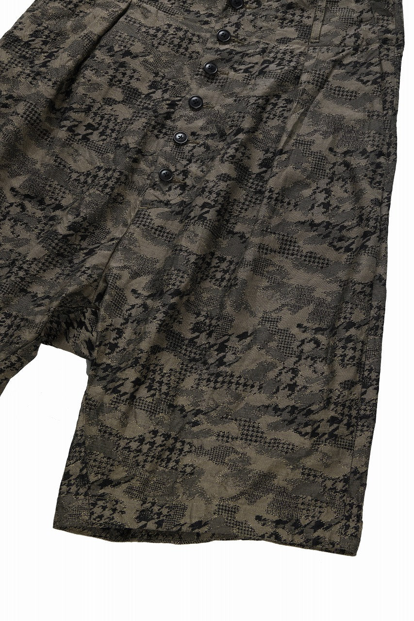 KLASICA "SABRON 66" RE CONSTRUCTED MID PANTS / BACK JACQUARD HOUND TOOTH CAMO (FOREST) - Image 6